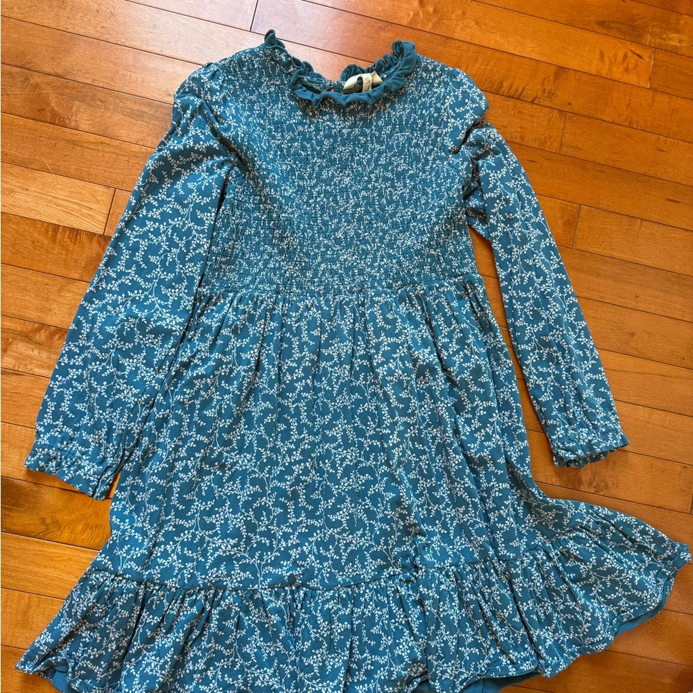 Matilda Jane Teal Blue Floral Long Sleeve Dress